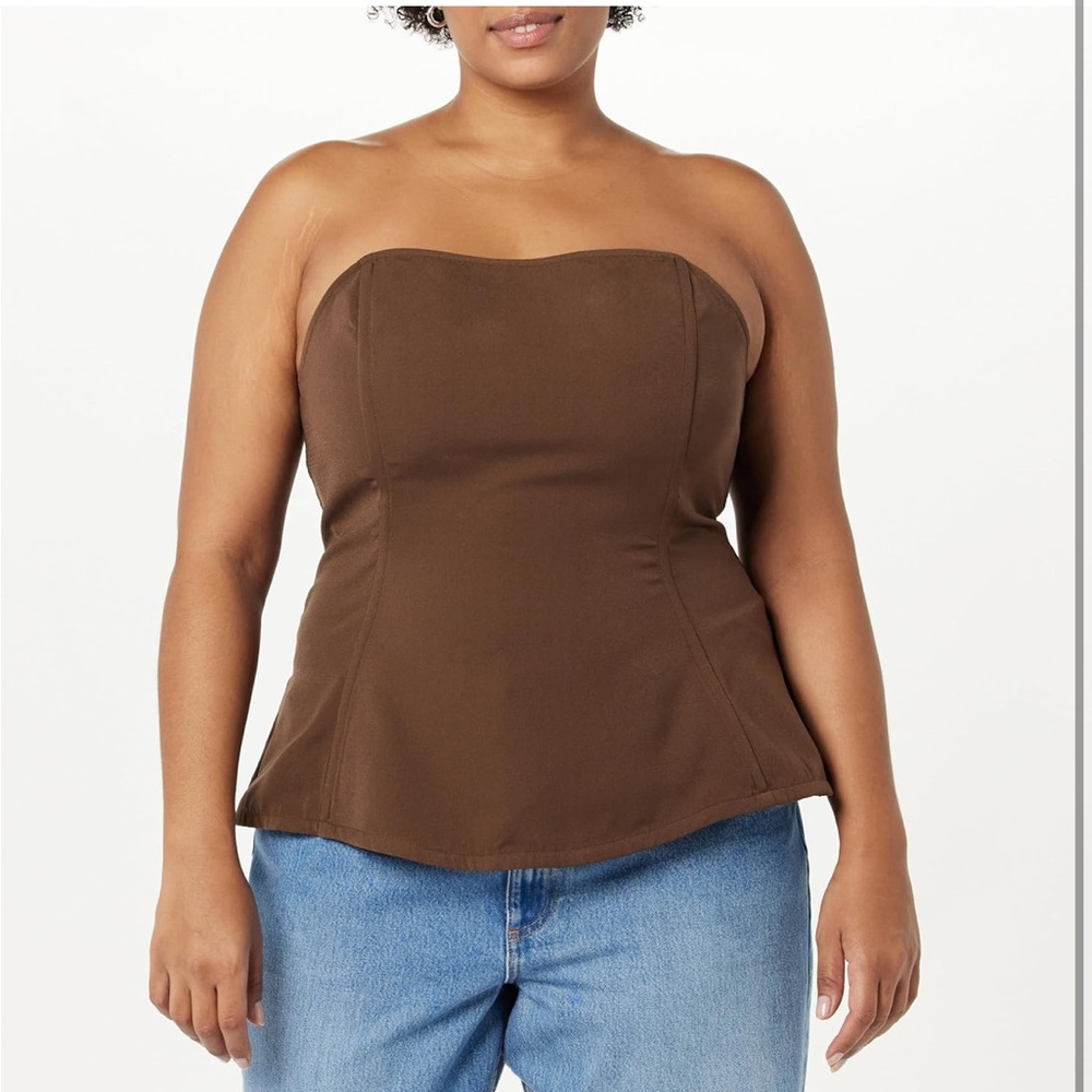 Chic Brown Strapless Corset